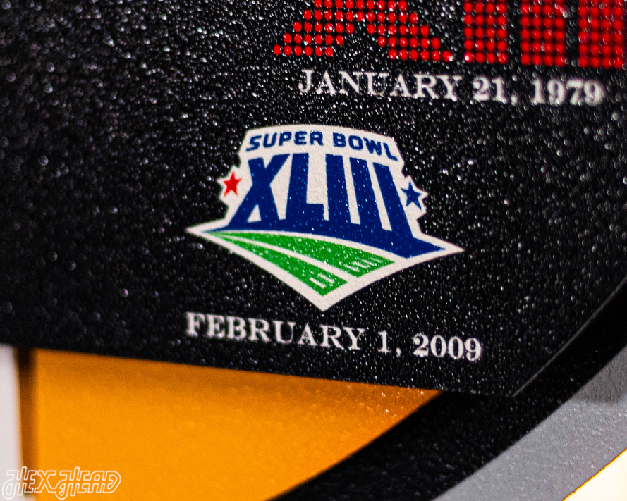 Pittsburgh Steelers DYNASTY - Super Bowl Wins w/ Replaceable Icon Plate 3D Vintage Metal Wall Art