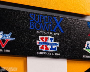 Pittsburgh Steelers DYNASTY - Super Bowl Wins w/ Replaceable Icon Plate 3D Vintage Metal Wall Art