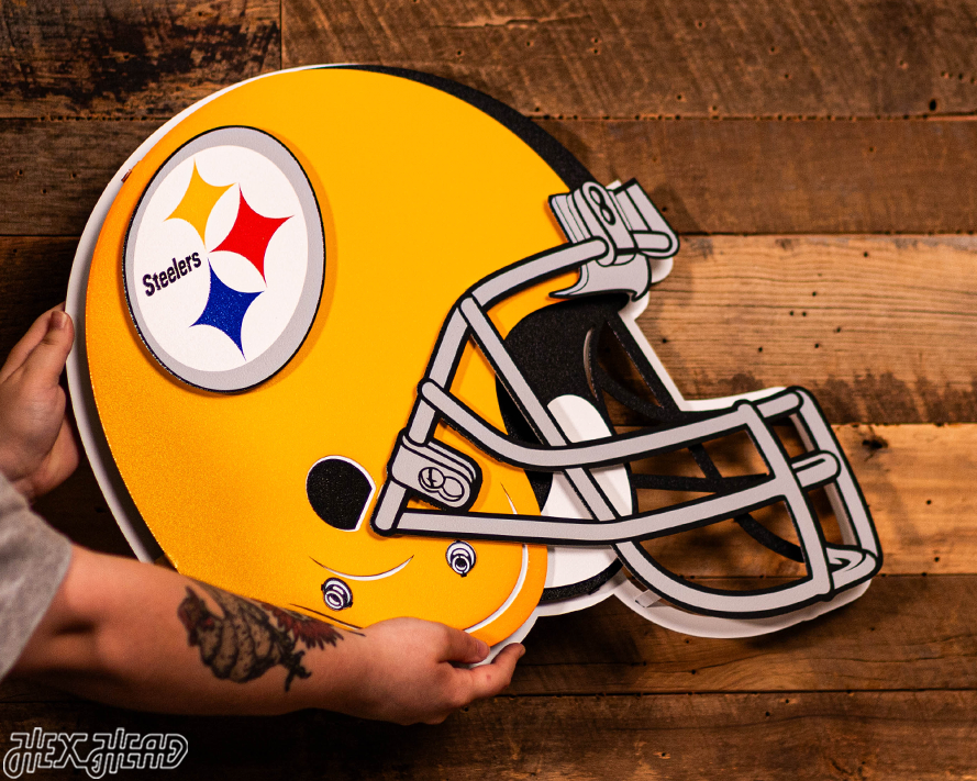 Pittsburgh Steelers BLITZ Collection - 8 Layer Alternate Helmet 3D Vintage Metal Wall Art
