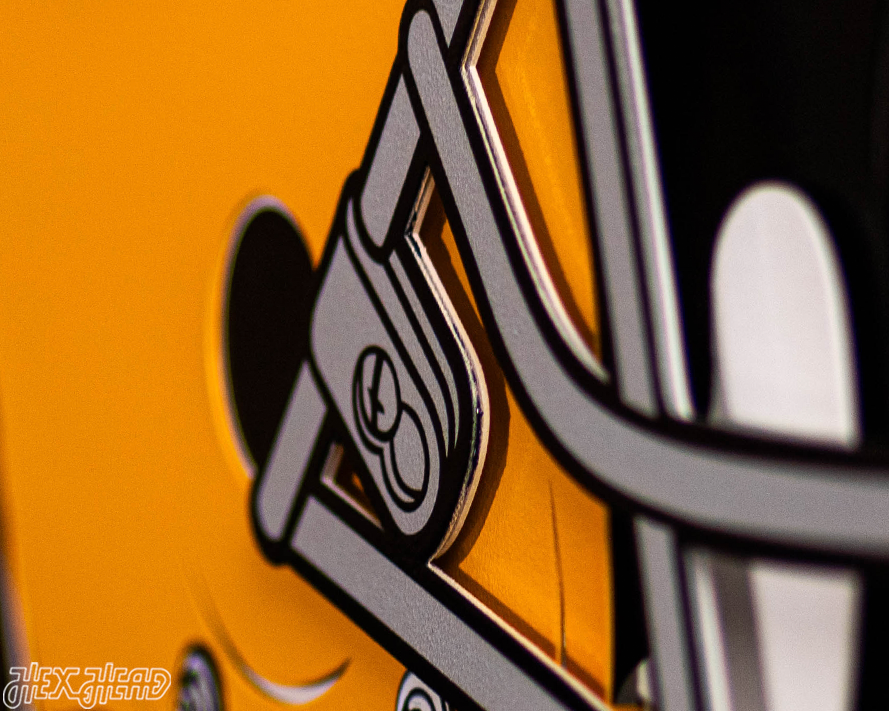 Pittsburgh Steelers BLITZ Collection - 8 Layer Alternate Helmet 3D Vintage Metal Wall Art