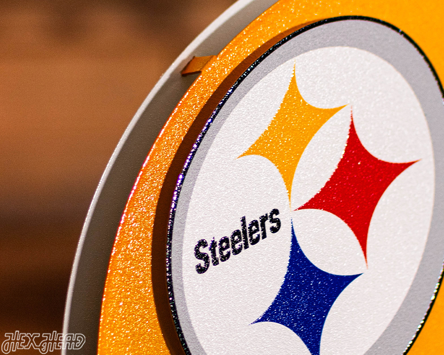 Pittsburgh Steelers BLITZ Collection - 8 Layer Alternate Helmet 3D Vintage Metal Wall Art