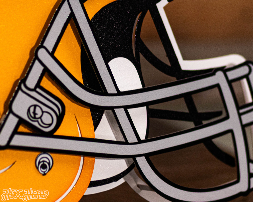 Pittsburgh Steelers BLITZ Collection - 8 Layer Alternate Helmet 3D Vintage Metal Wall Art