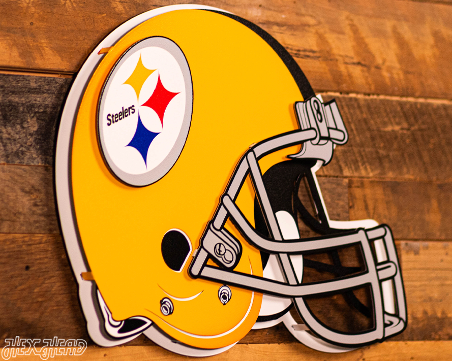 BLITZ Collection - 8 Layer Pittsburgh Steelers Alternate Helmet 3D Vintage Metal Wall Art