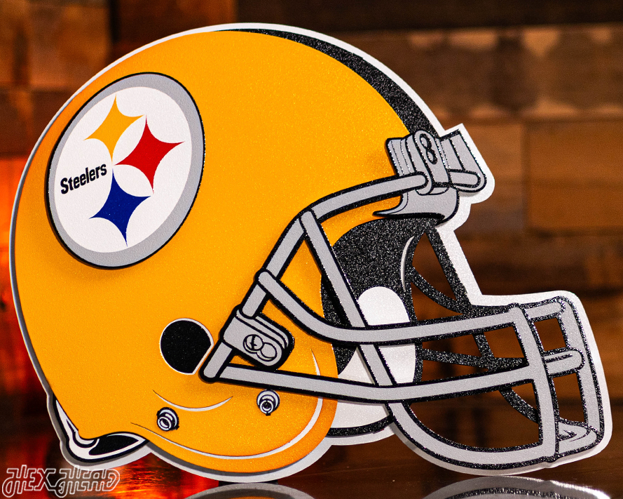 Pittsburgh Steelers BLITZ Collection - 8 Layer Alternate Helmet 3D Vintage Metal Wall Art