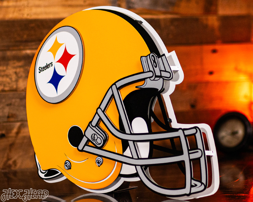 Pittsburgh Steelers BLITZ Collection - 8 Layer Alternate Helmet 3D Vintage Metal Wall Art