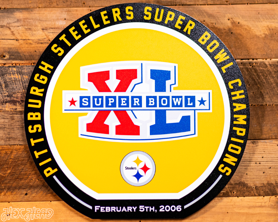 VARSITY Collection- Single Layer Pittsburgh Steelers Super Bowl XL  Metal Wall Art