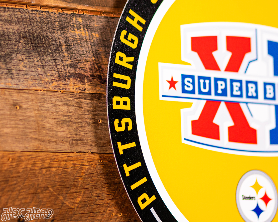 VARSITY Collection- Single Layer Pittsburgh Steelers Super Bowl XL  Metal Wall Art