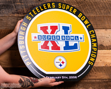 VARSITY Collection- Single Layer Pittsburgh Steelers Super Bowl XL  Metal Wall Art