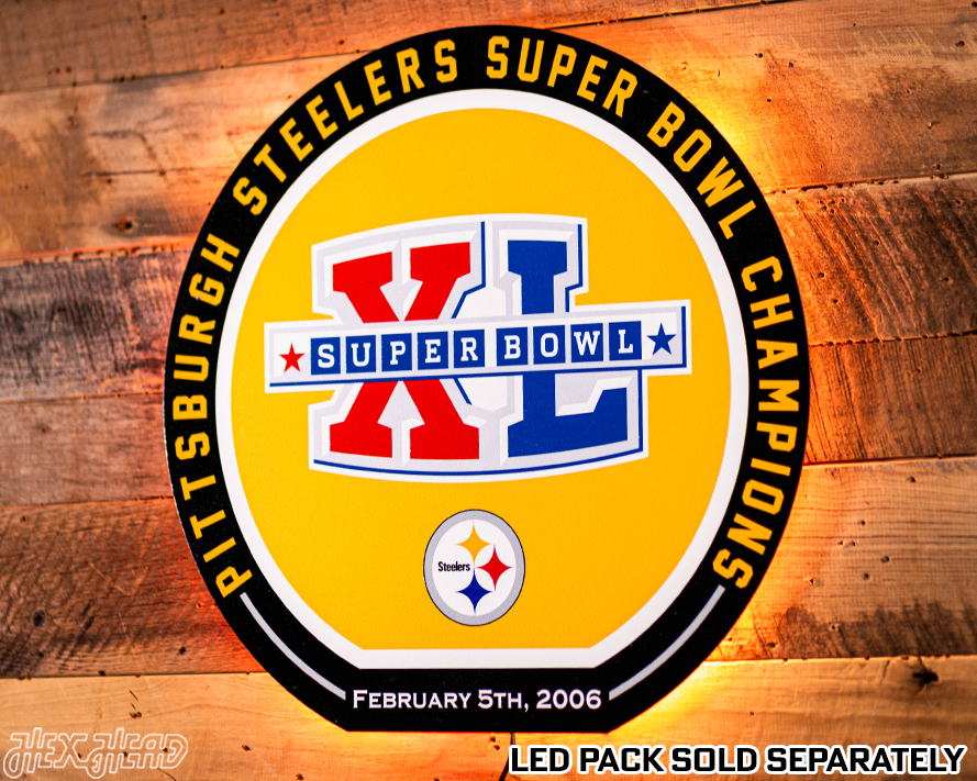 VARSITY Collection- Single Layer Pittsburgh Steelers Super Bowl XL  Metal Wall Art