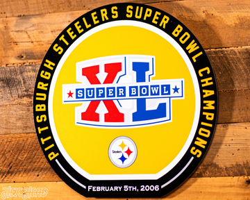 VARSITY Collection- Single Layer Pittsburgh Steelers Super Bowl XL  Metal Wall Art