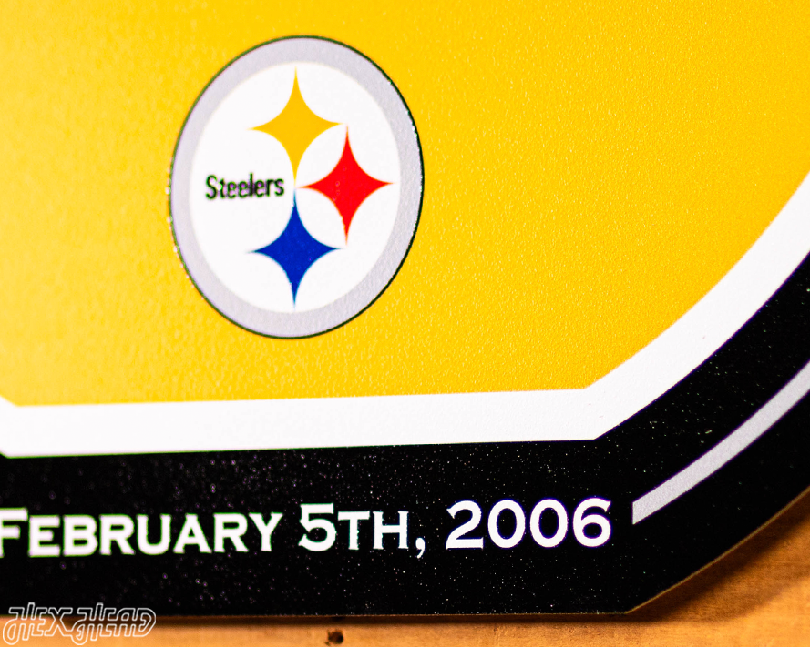 VARSITY Collection- Single Layer Pittsburgh Steelers Super Bowl XL  Metal Wall Art