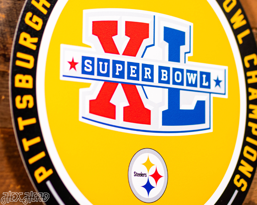 VARSITY Collection- Single Layer Pittsburgh Steelers Super Bowl XL  Metal Wall Art
