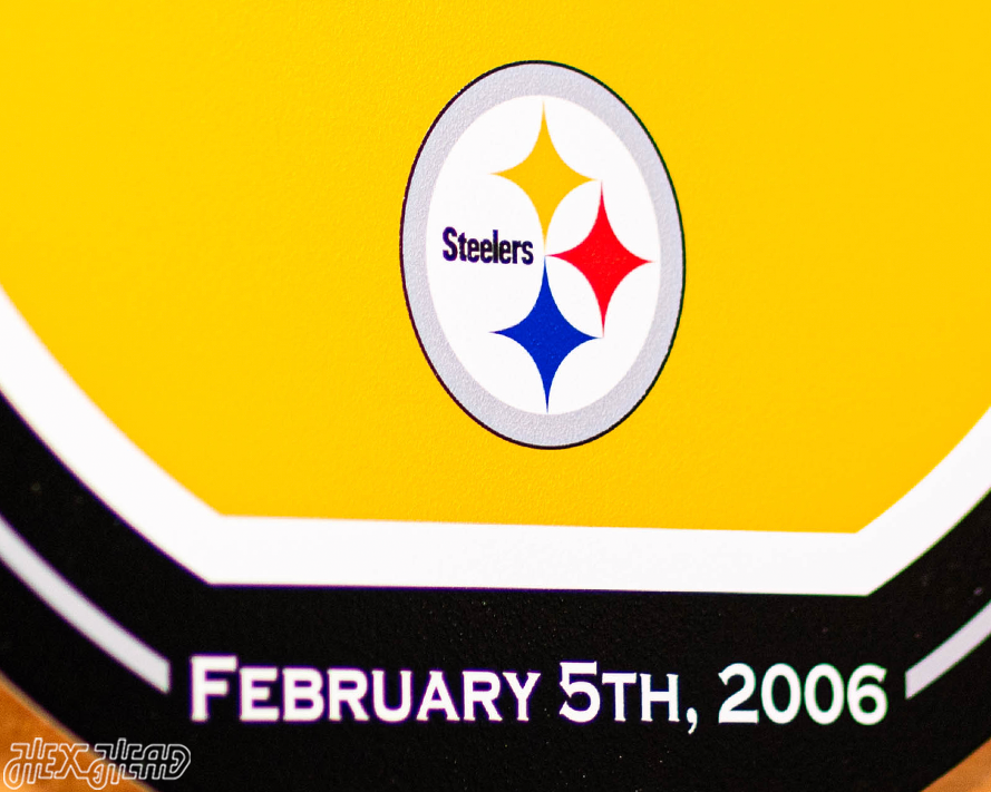 VARSITY Collection- Single Layer Pittsburgh Steelers Super Bowl XL  Metal Wall Art