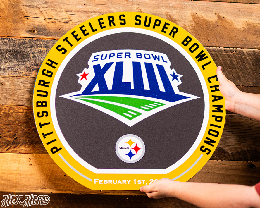 VARSITY Collection- Single Layer Pittsburgh Steelers Super Bowl XLIII  Metal Wall Art