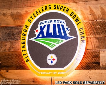 VARSITY Collection- Single Layer Pittsburgh Steelers Super Bowl XLIII  Metal Wall Art