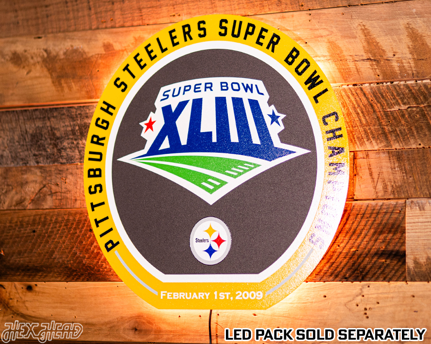 VARSITY Collection- Single Layer Pittsburgh Steelers Super Bowl XLIII  Metal Wall Art