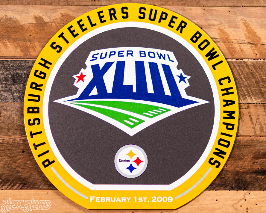 VARSITY Collection- Single Layer Pittsburgh Steelers Super Bowl XLIII  Metal Wall Art