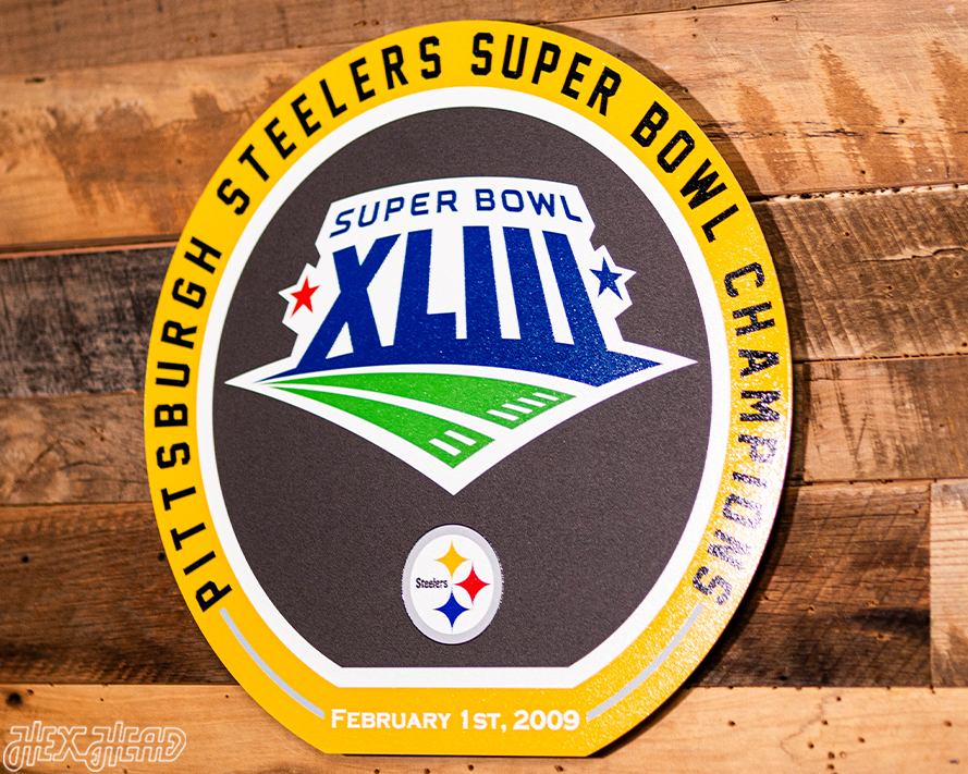 VARSITY Collection- Single Layer Pittsburgh Steelers Super Bowl XLIII  Metal Wall Art