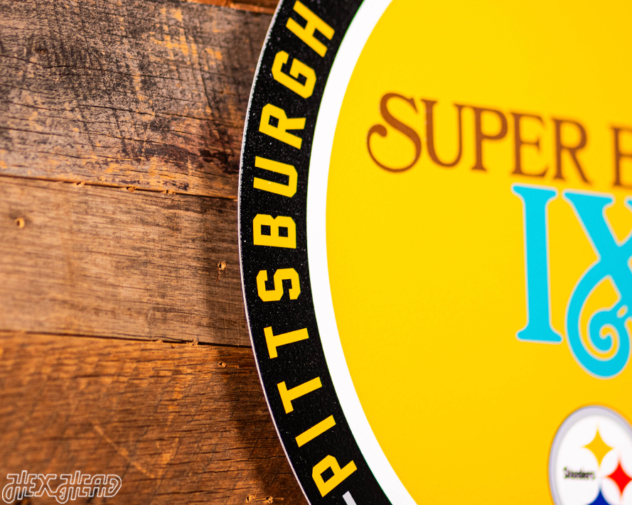 VARSITY Collection- Single Layer Pittsburgh Steelers Super Bowl IX  Metal Wall Art