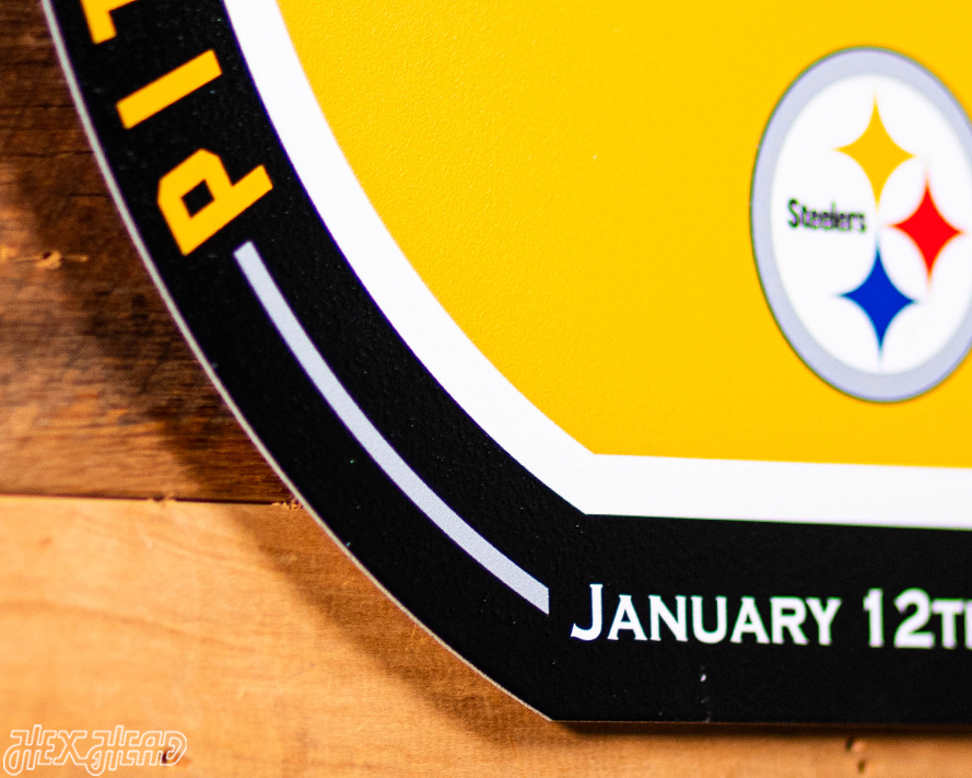 VARSITY Collection- Single Layer Pittsburgh Steelers Super Bowl IX  Metal Wall Art