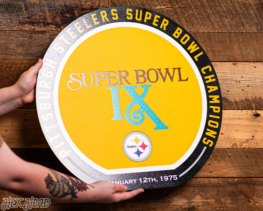 VARSITY Collection- Single Layer Pittsburgh Steelers Super Bowl IX  Metal Wall Art