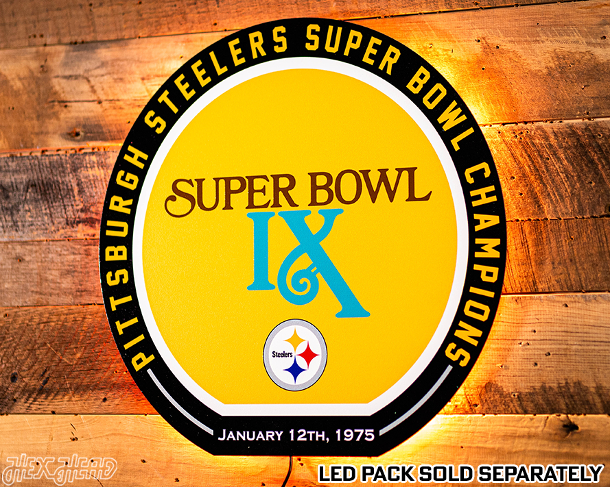 VARSITY Collection- Single Layer Pittsburgh Steelers Super Bowl IX  Metal Wall Art