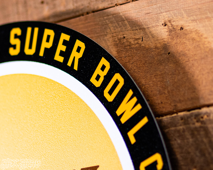 VARSITY Collection- Single Layer Pittsburgh Steelers Super Bowl IX  Metal Wall Art