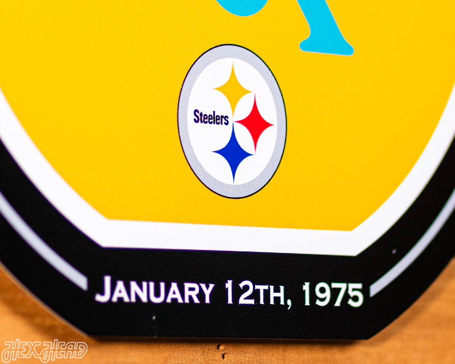 VARSITY Collection- Single Layer Pittsburgh Steelers Super Bowl IX  Metal Wall Art