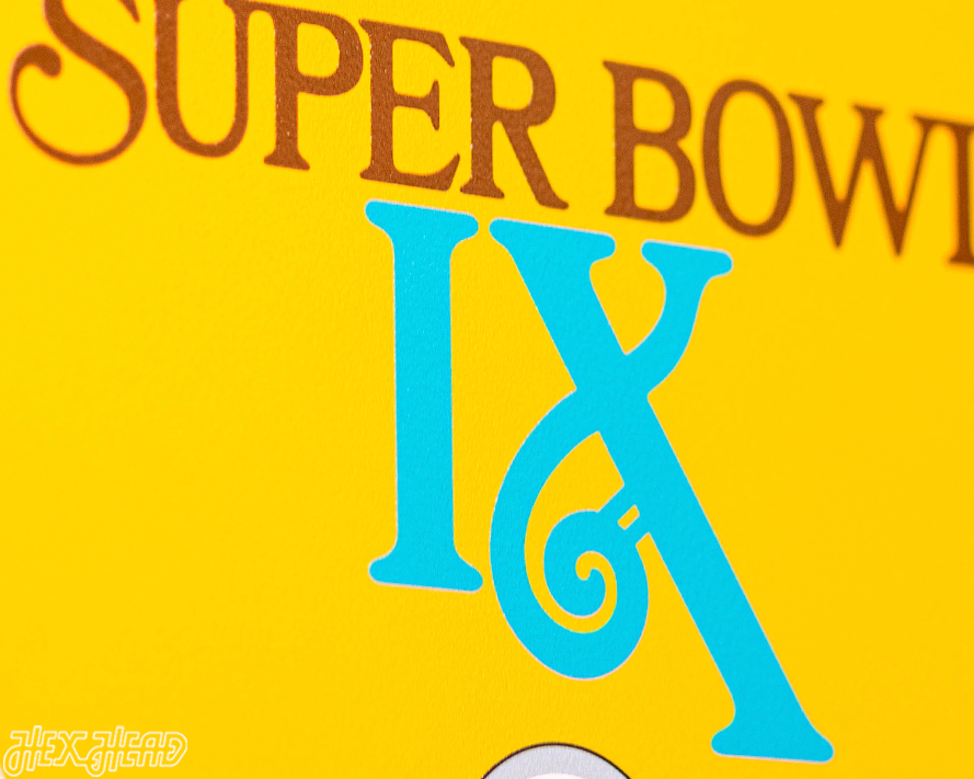 VARSITY Collection- Single Layer Pittsburgh Steelers Super Bowl IX  Metal Wall Art