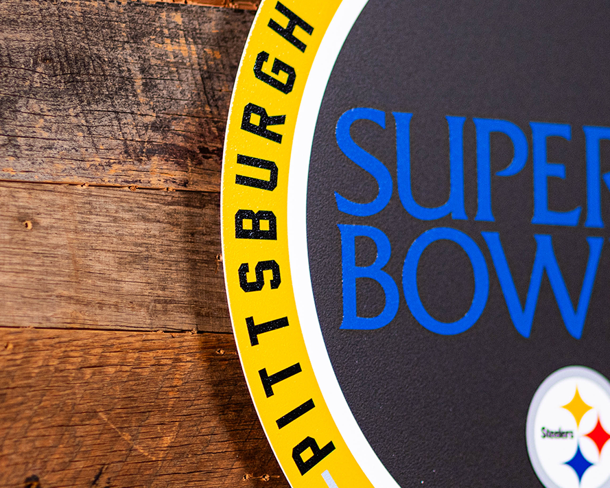 VARSITY Collection- Single Layer Pittsburgh Steelers Super Bowl X  Metal Wall Art