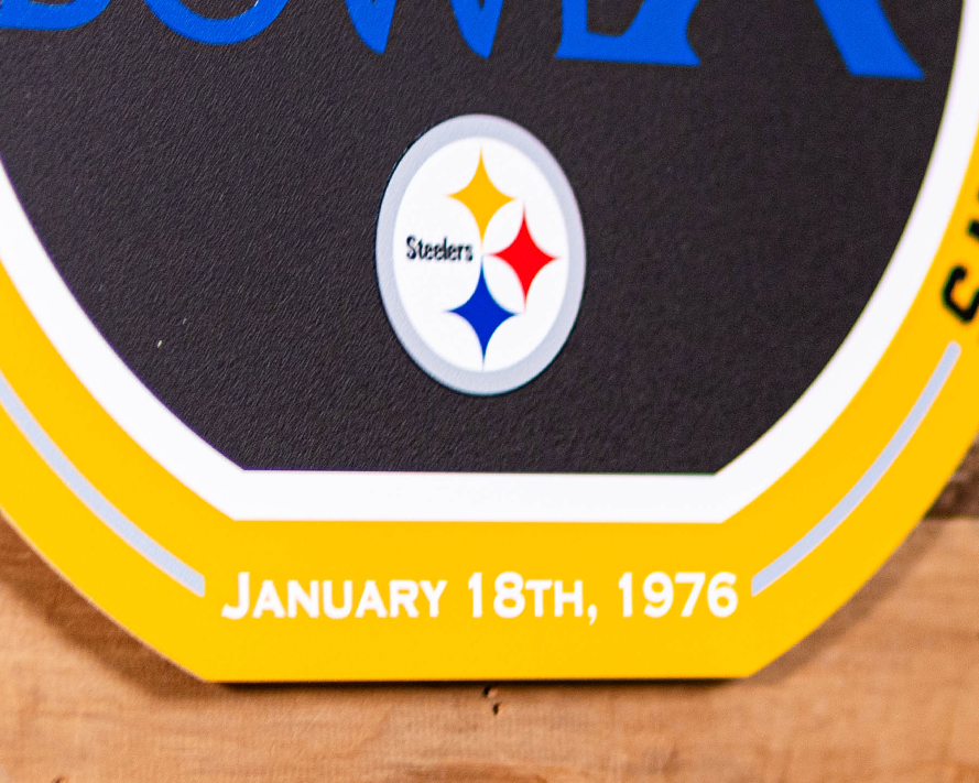 VARSITY Collection- Single Layer Pittsburgh Steelers Super Bowl X  Metal Wall Art