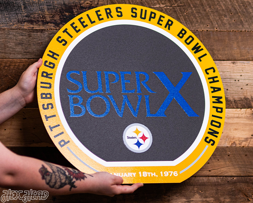 VARSITY Collection- Single Layer Pittsburgh Steelers Super Bowl X  Metal Wall Art