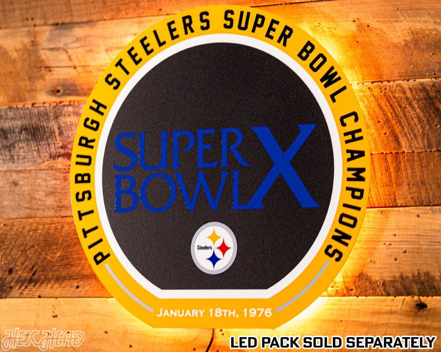 VARSITY Collection- Single Layer Pittsburgh Steelers Super Bowl X  Metal Wall Art