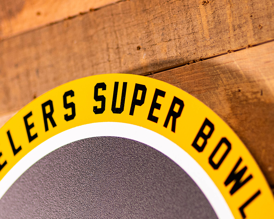 VARSITY Collection- Single Layer Pittsburgh Steelers Super Bowl X  Metal Wall Art