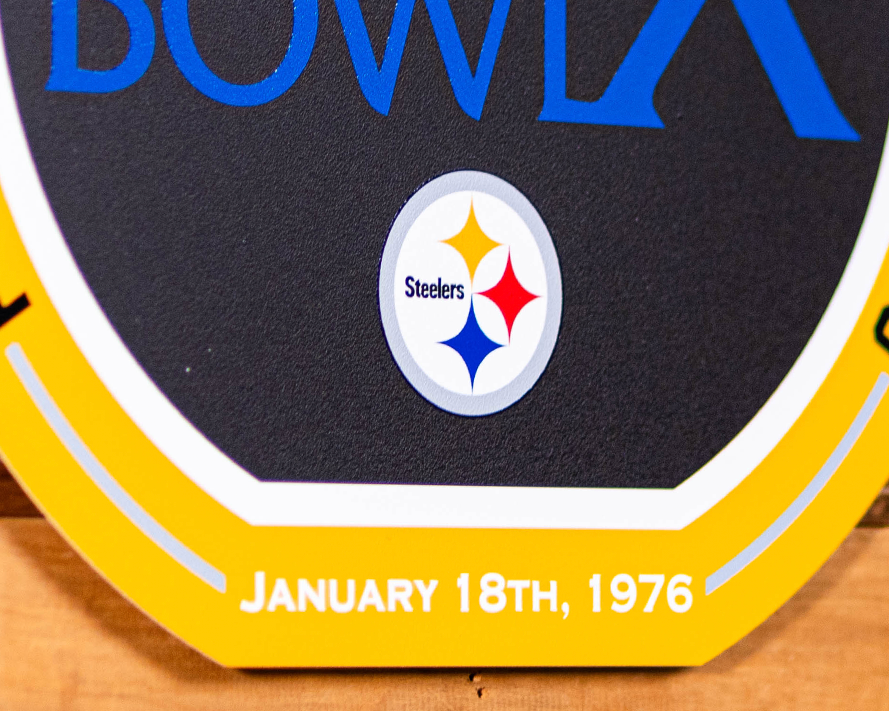 VARSITY Collection- Single Layer Pittsburgh Steelers Super Bowl X  Metal Wall Art