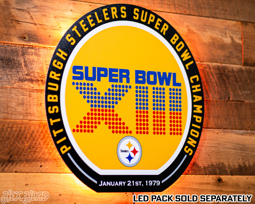 VARSITY Collection- Single Layer Pittsburgh Steelers Super Bowl XIII  Metal Wall Art