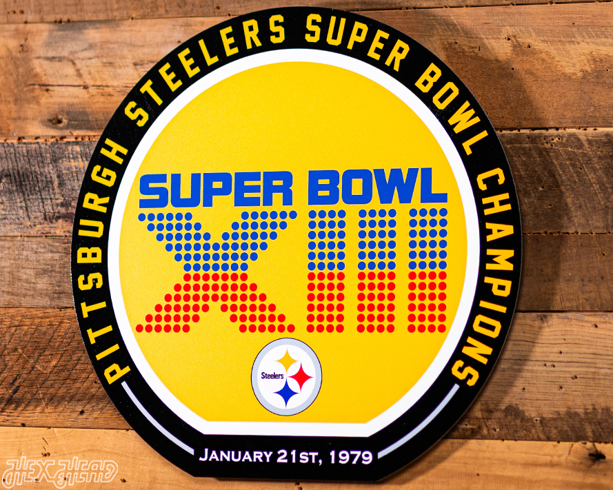 VARSITY Collection- Single Layer Pittsburgh Steelers Super Bowl XIII  Metal Wall Art