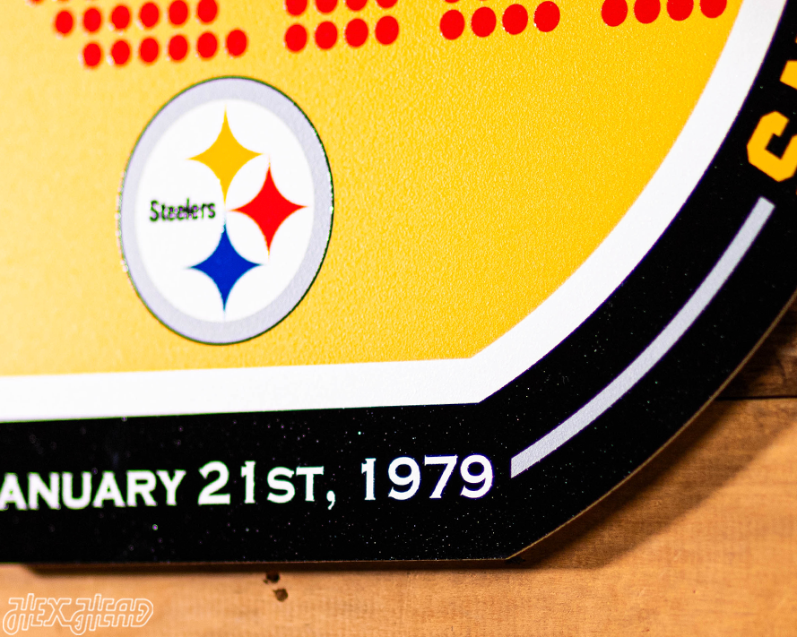 VARSITY Collection- Single Layer Pittsburgh Steelers Super Bowl XIII  Metal Wall Art