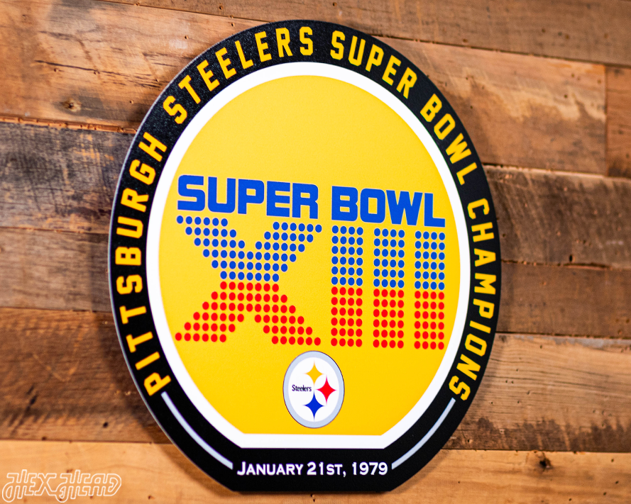 VARSITY Collection- Single Layer Pittsburgh Steelers Super Bowl XIII  Metal Wall Art