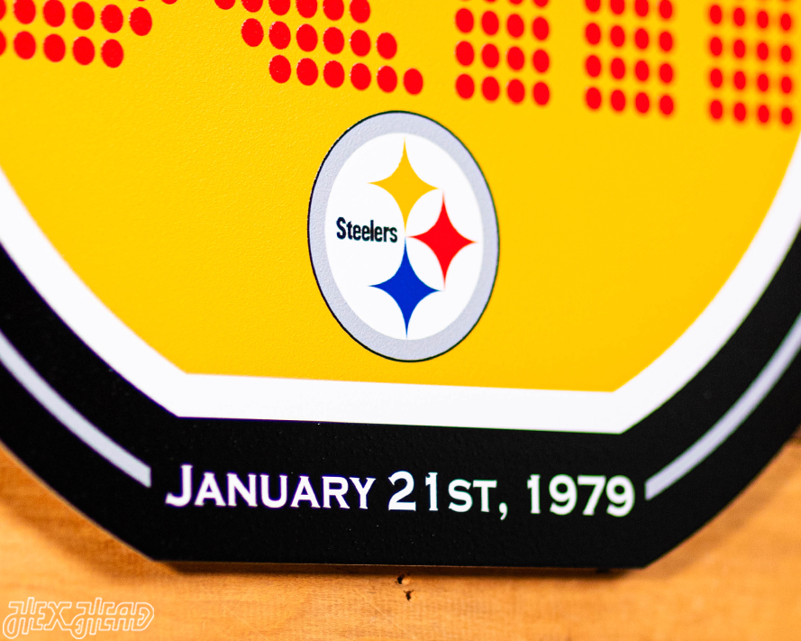 VARSITY Collection- Single Layer Pittsburgh Steelers Super Bowl XIII  Metal Wall Art