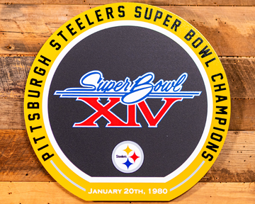VARSITY Collection- Single Layer Pittsburgh Steelers Super Bowl XIV  Metal Wall Art