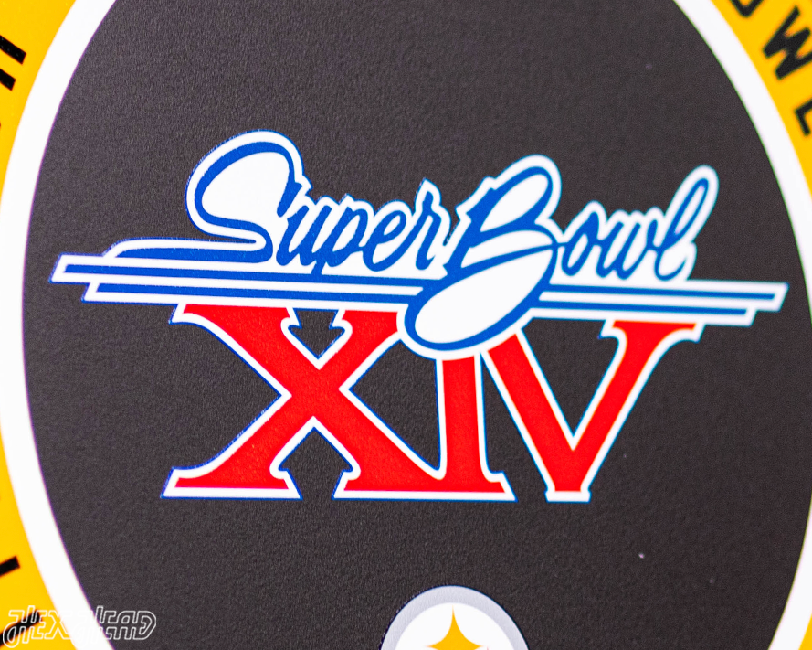 VARSITY Collection- Single Layer Pittsburgh Steelers Super Bowl XIV  Metal Wall Art