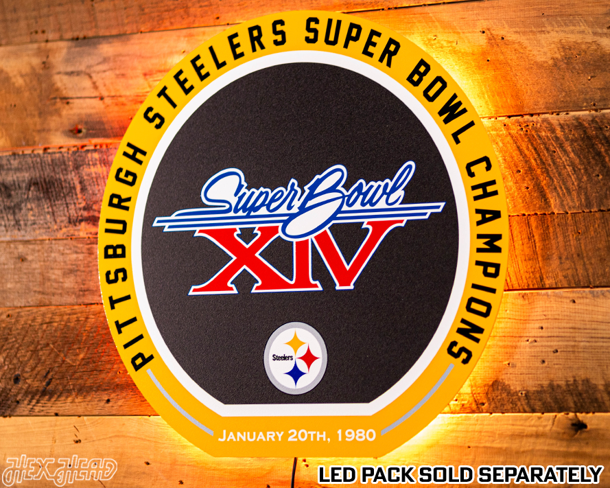 VARSITY Collection- Single Layer Pittsburgh Steelers Super Bowl XIV  Metal Wall Art
