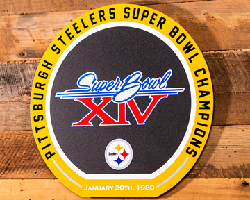VARSITY Collection- Single Layer Pittsburgh Steelers Super Bowl XIV  Metal Wall Art