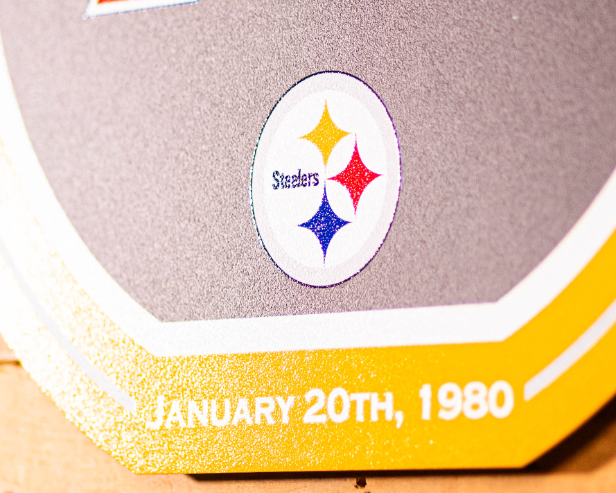 VARSITY Collection- Single Layer Pittsburgh Steelers Super Bowl XIV  Metal Wall Art