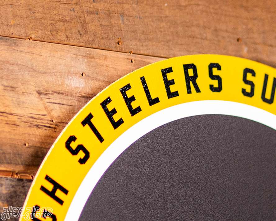 VARSITY Collection- Single Layer Pittsburgh Steelers Super Bowl XIV  Metal Wall Art