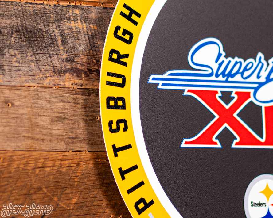 VARSITY Collection- Single Layer Pittsburgh Steelers Super Bowl XIV  Metal Wall Art