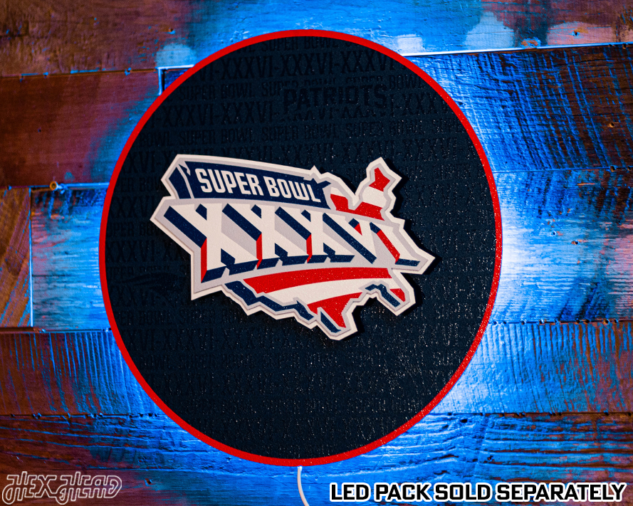 New England Patriots Super Bowl XXXVI CRAFT SERIES 3D Embossed Metal Wall Art