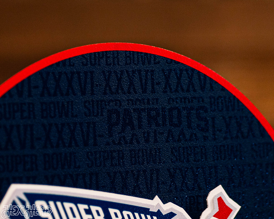 New England Patriots Super Bowl XXXVI CRAFT SERIES 3D Embossed Metal Wall Art