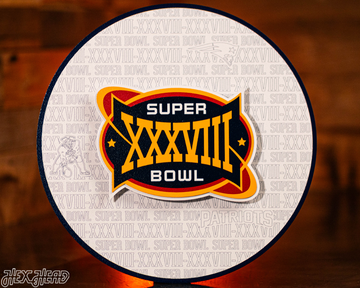 New England Patriots Super Bowl XXXVIII CRAFT SERIES 3D Embossed Metal Wall Art